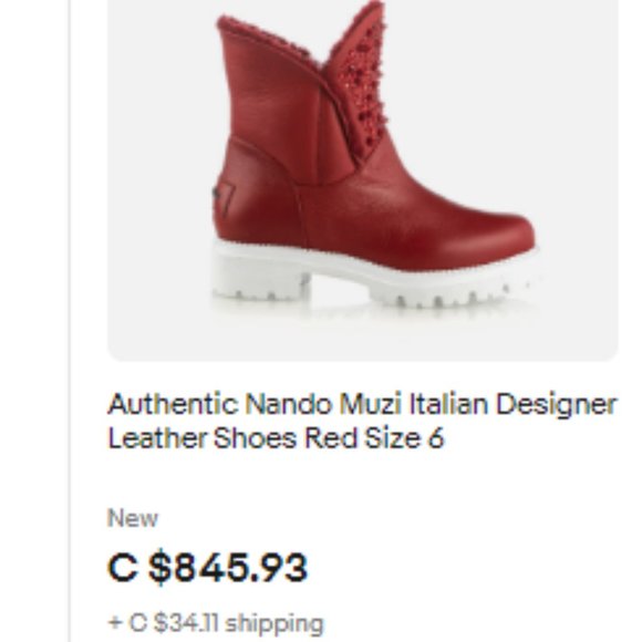 NANDO MUZI Italian Sheepskin Swarovski crystal Embellished Fur Shearling boot - Picture 9 of 9